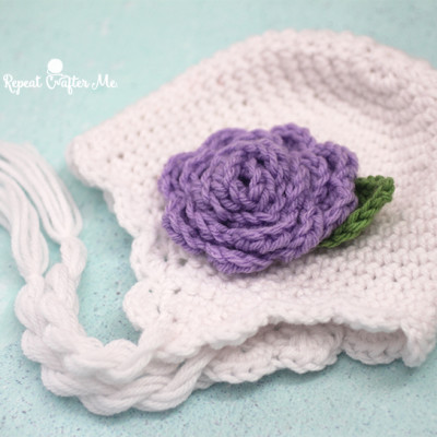 Crochet Scalloped Earflap Hat and Flower