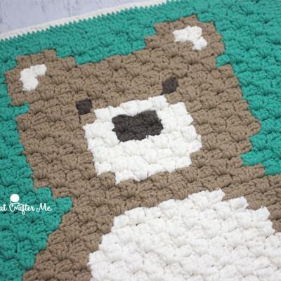 Crochet C2C Bernat Blanket Bear