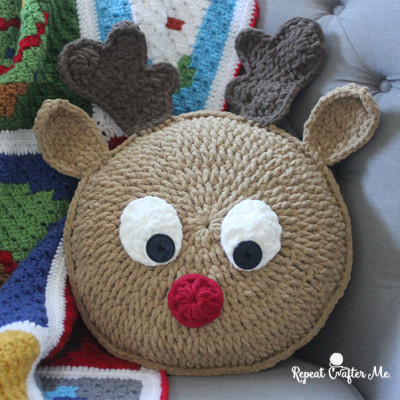 Crochet Rudolph Pillow