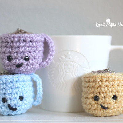 Starbucks Summer Essentials and Crochet Coffee Mug Keychains