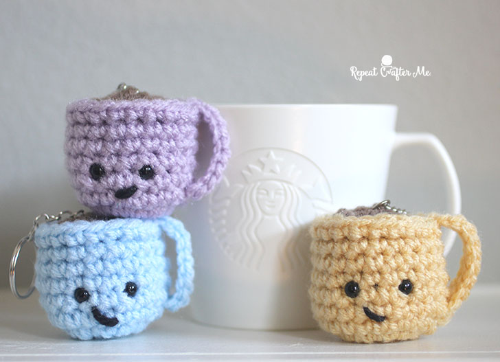 Starbucks Summer Essentials and Crochet Coffee Mug Keychains