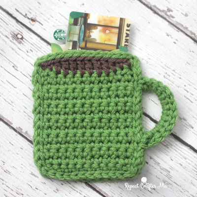 Crochet Coffee Mug Gift Card Holder