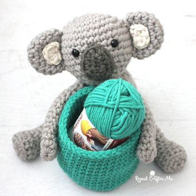 Crochet Koala Bear Basket with Bernat Beyond