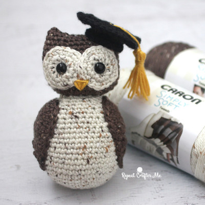 Crochet Wise Old Owl with Graduation Cap
