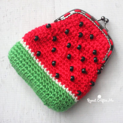 Crochet Watermelon Coin Purse with Pony Beads
