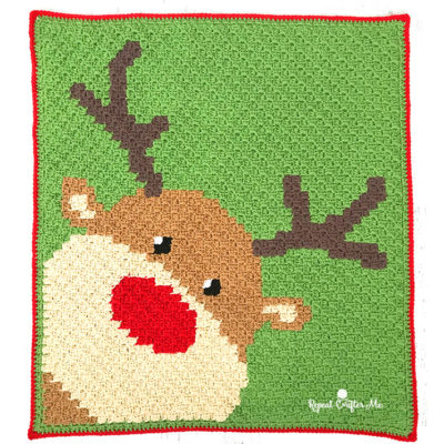 Crochet Rudolph C2C Blanket