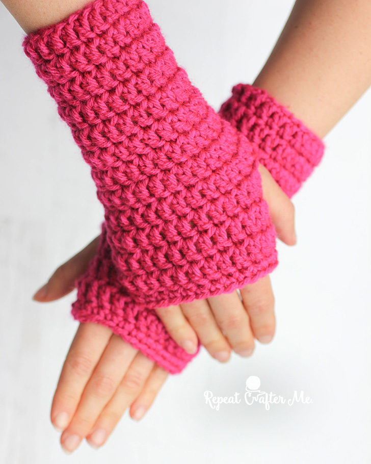 15. DIY 50-Minute Fingerless Crochet Gloves