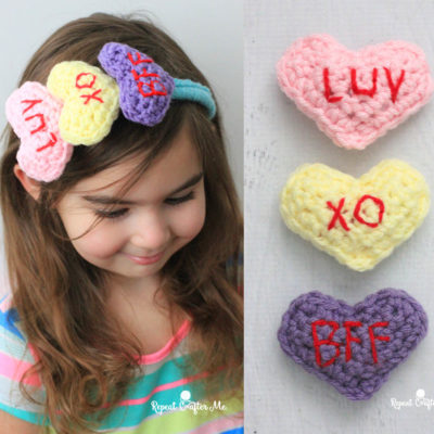 Crochet Conversation Heart Headband