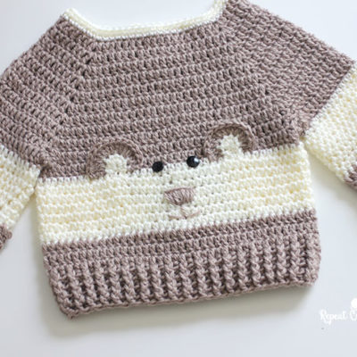 Crochet Character Sweater and Yarnspirations Baby’s Day Out Lookbook