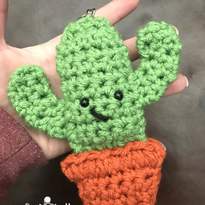 Crochet Cactus Keychain