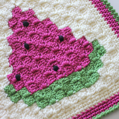 Crochet Watermelon C2C and Yarnspirations Foodie Baby Lookbook