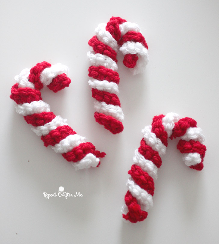crocheted candy canes crocheted ornaments ornaments Christmas ornaments candy canes candy cane ornaments