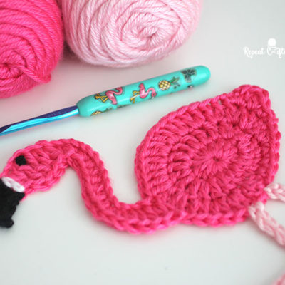 Crochet Flamingo Applique