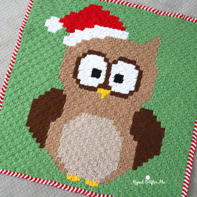 Crochet C2C Christmas Owl Blanket
