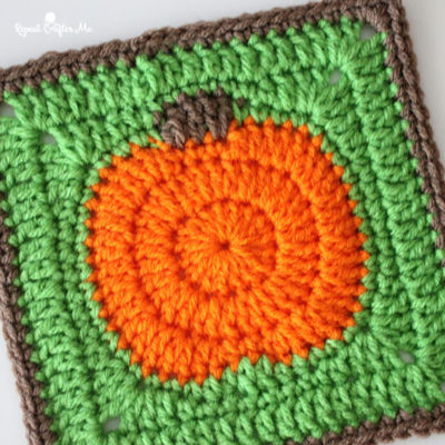 Crochet Pumpkin Granny Square