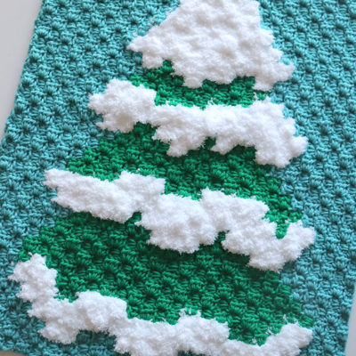 Crochet C2C Snowy Tree