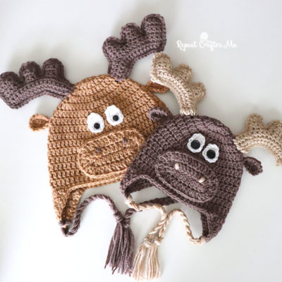 Crochet Moose Hat
