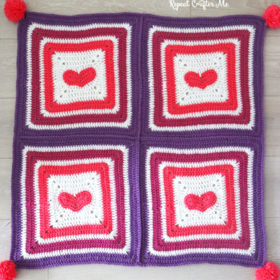 Heart Crochet Blanket