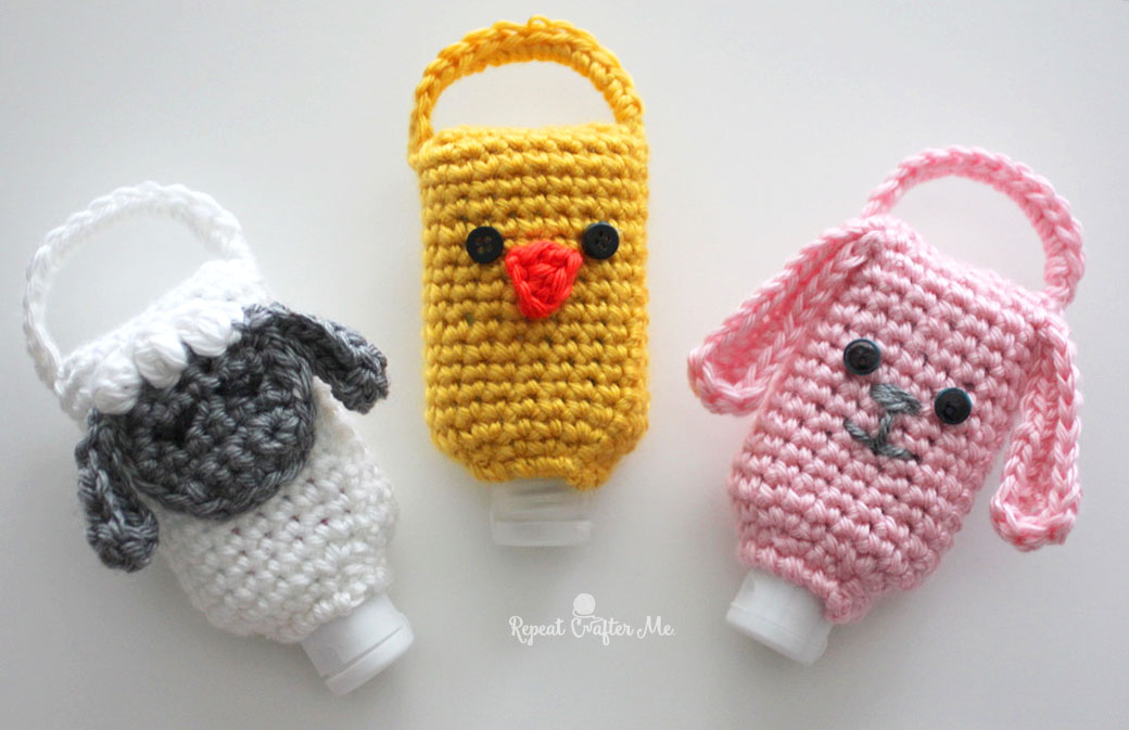 Crochet Hand Sanitizer Holder.