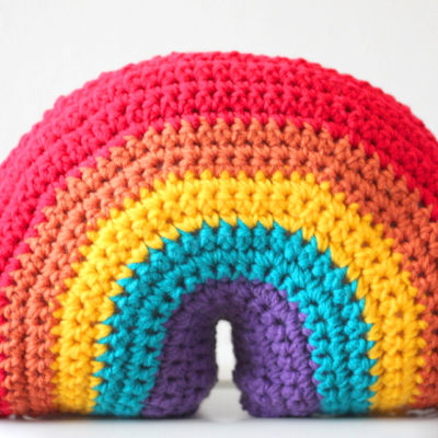 Bernat Crochet Rainbow Pillow