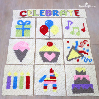 Celebrate and Happy Birthday Crochet Banner