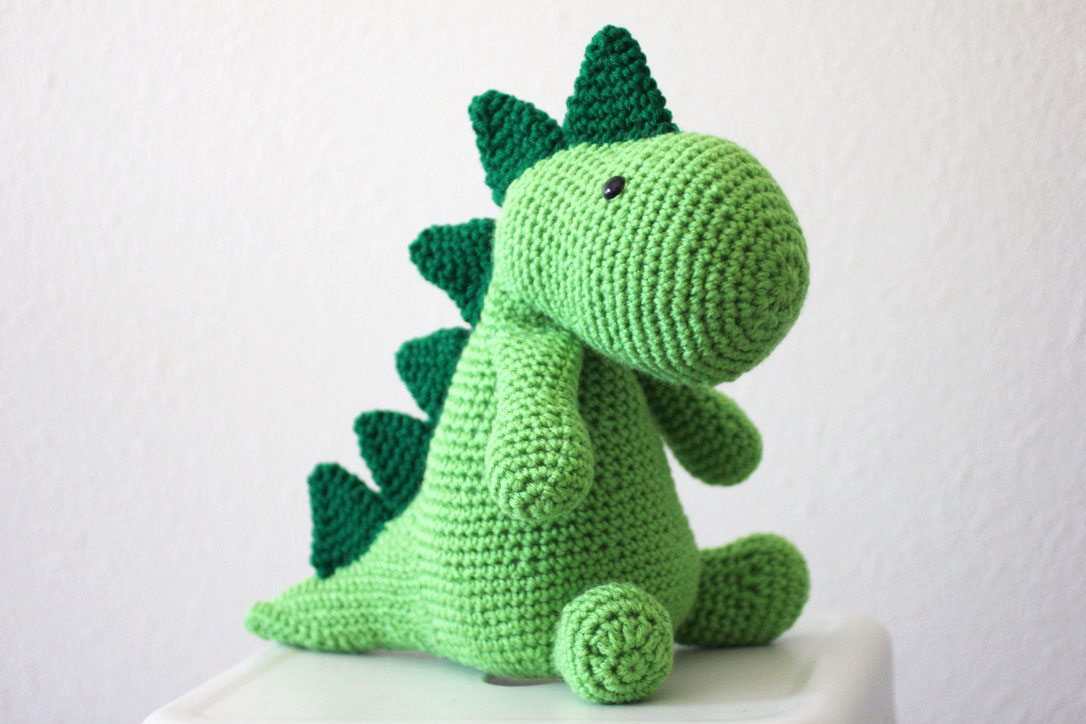 LARGE Crocheted Cute Dinosaur