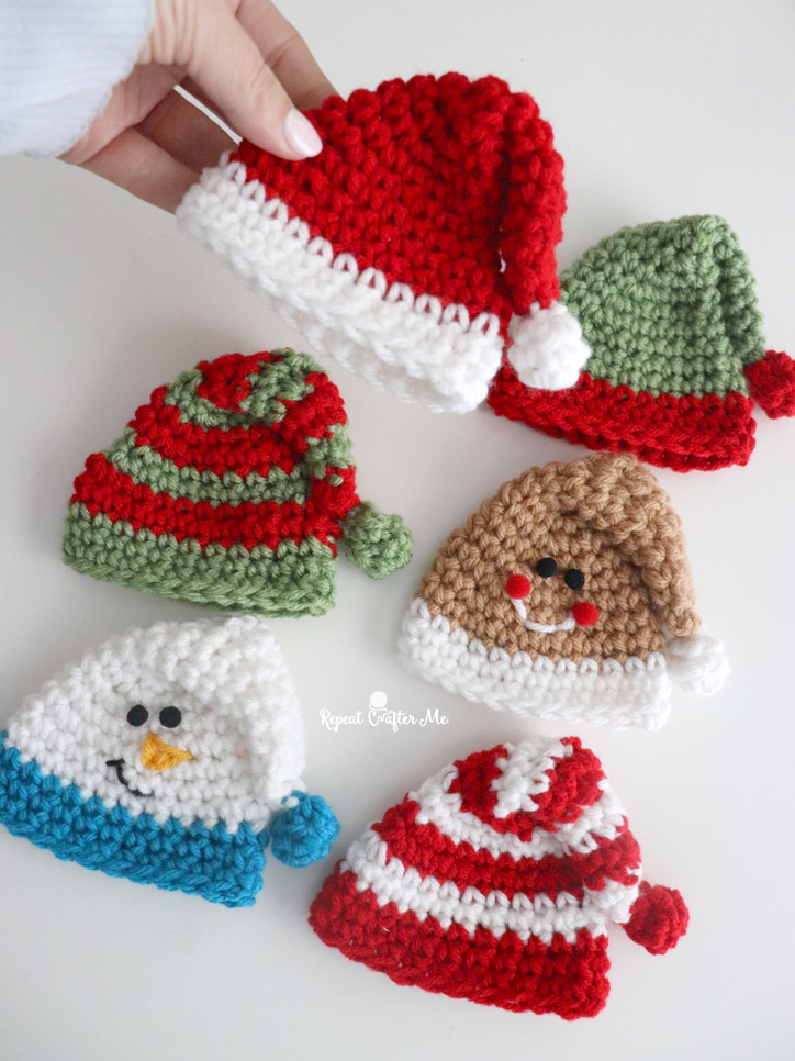 Baby Girl Christmas Hat Crochet Hat Baby Girl Hat Holiday Hat Christmas Hat Crochet Christmas Hat