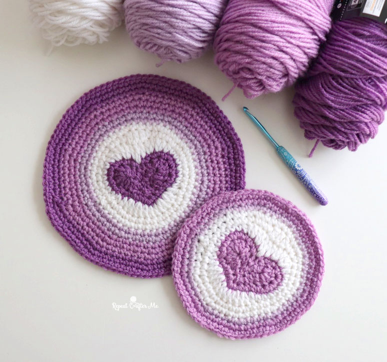 Crochet Heart Flat Personalized Tags - Set of 20