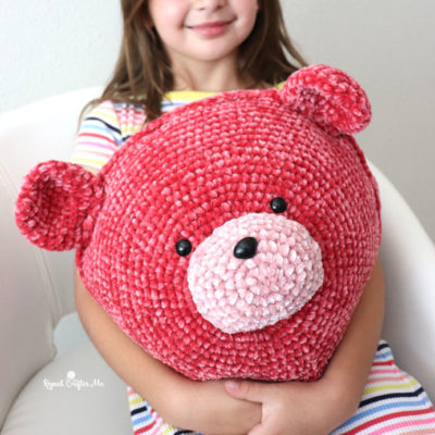 Bernat Velvet Bear Crochet Pillow
