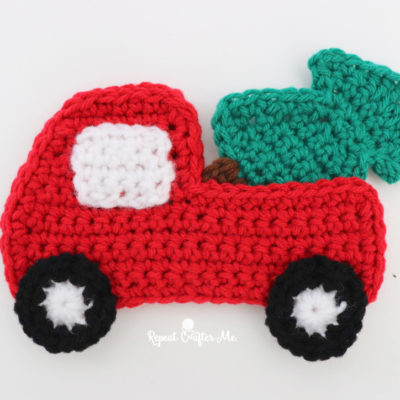 Crochet Red Truck Applique Ornament