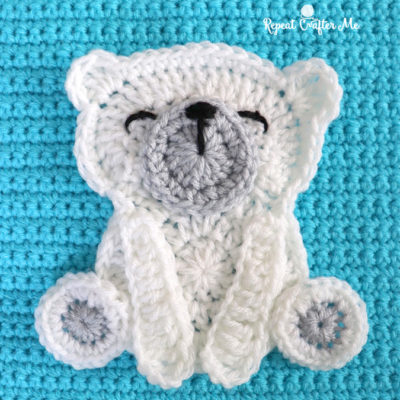 Crochet Polar Bear Applique