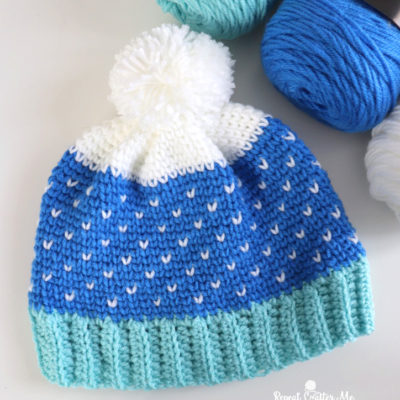 Crochet Snow-Speckled Hat
