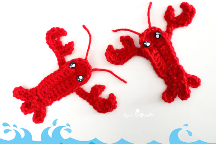 Crochet Lobster Applique