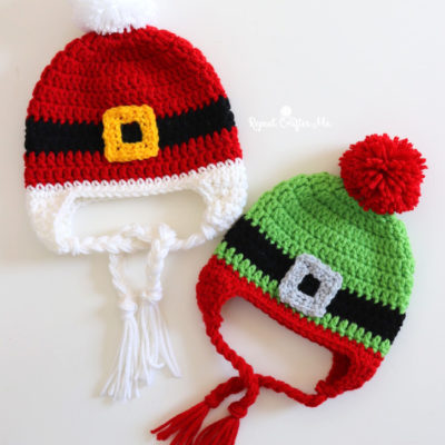 Santa and Elf Crochet Buckle Beanies