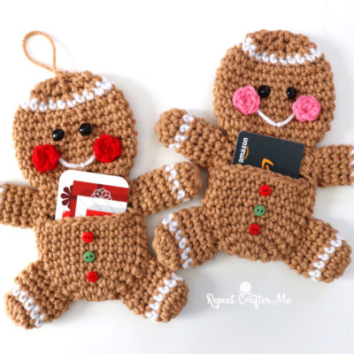 Crochet Gingerbread Man Gift Card Holder
