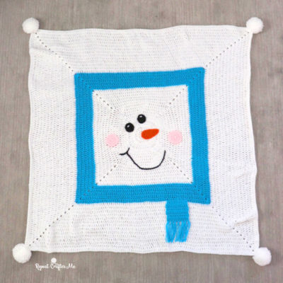 Square Snowman Crochet Blanket