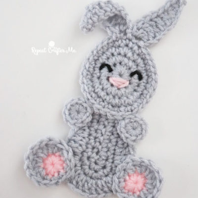 Crochet Bunny Rabbit Applique