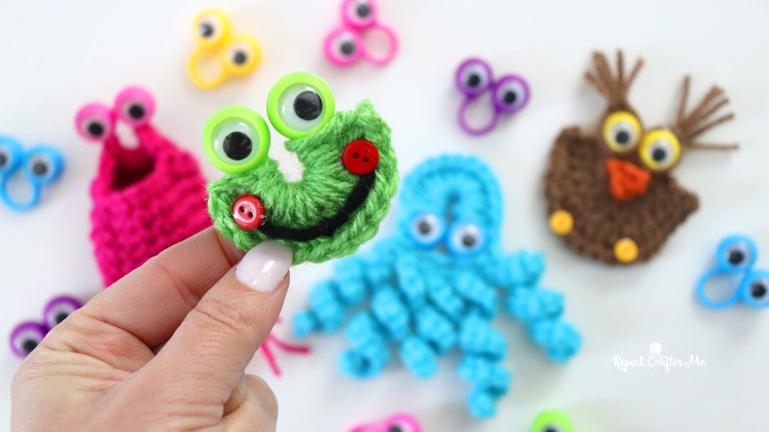 Crochet Googly Eye Finger Puppet Characters - Repeat Crafter Me