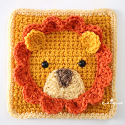 Lion Crochet Square