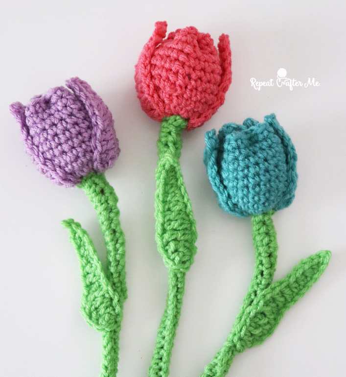 How to Crochet a Mini Tulip Pot, Crochet Tutorial, US Term