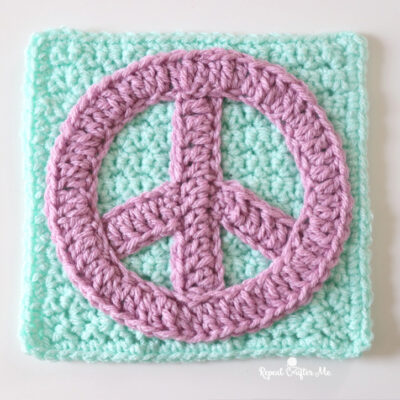 Peace Sign Crochet Square