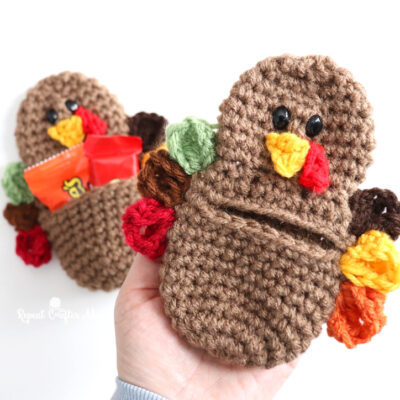 Crochet Thanksgiving Turkey Pocket Pouches