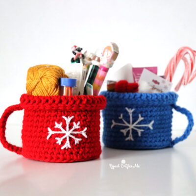 Crochet Mini Mug Baskets