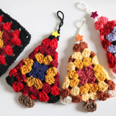 Crochet Granny Square Tree Ornaments