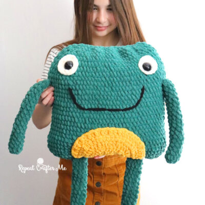 Fiona the Frog Crochet Pillow