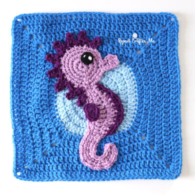 Crochet Seahorse – Under the Sea CAL Square 2