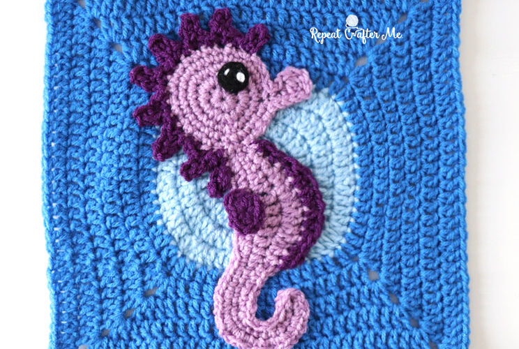 Crochet Seahorse – Under the Sea CAL Square 2