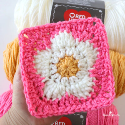 5 Petal Daisy Flower Crochet Square