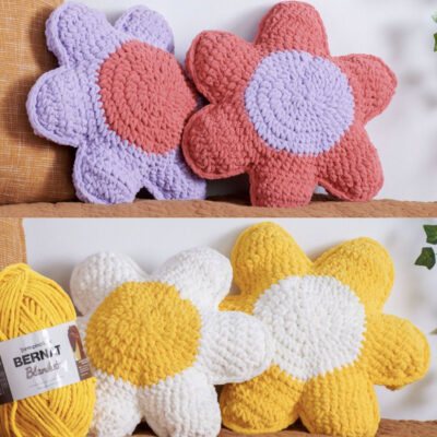 Crochet Bernat Flower Pillow Pattern