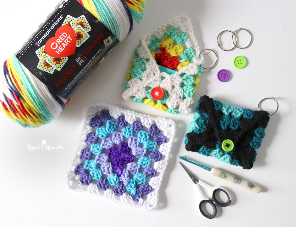 Granny Square Crochet Pumpkin - Repeat Crafter Me